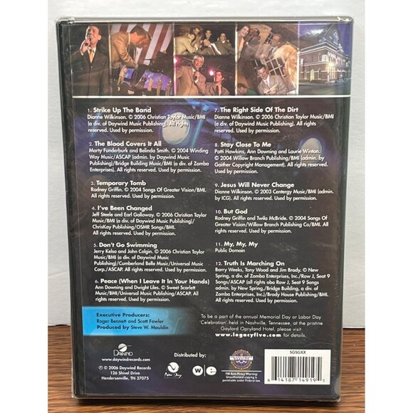Legacy Five Live In Music City DVD Nashville TN Souther Gospel Quartet SEALED - Picture 2 of 6
